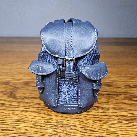 Coach Mini Warner Backpack Bag Charm In Signature Canvas - Picture 2 of 8